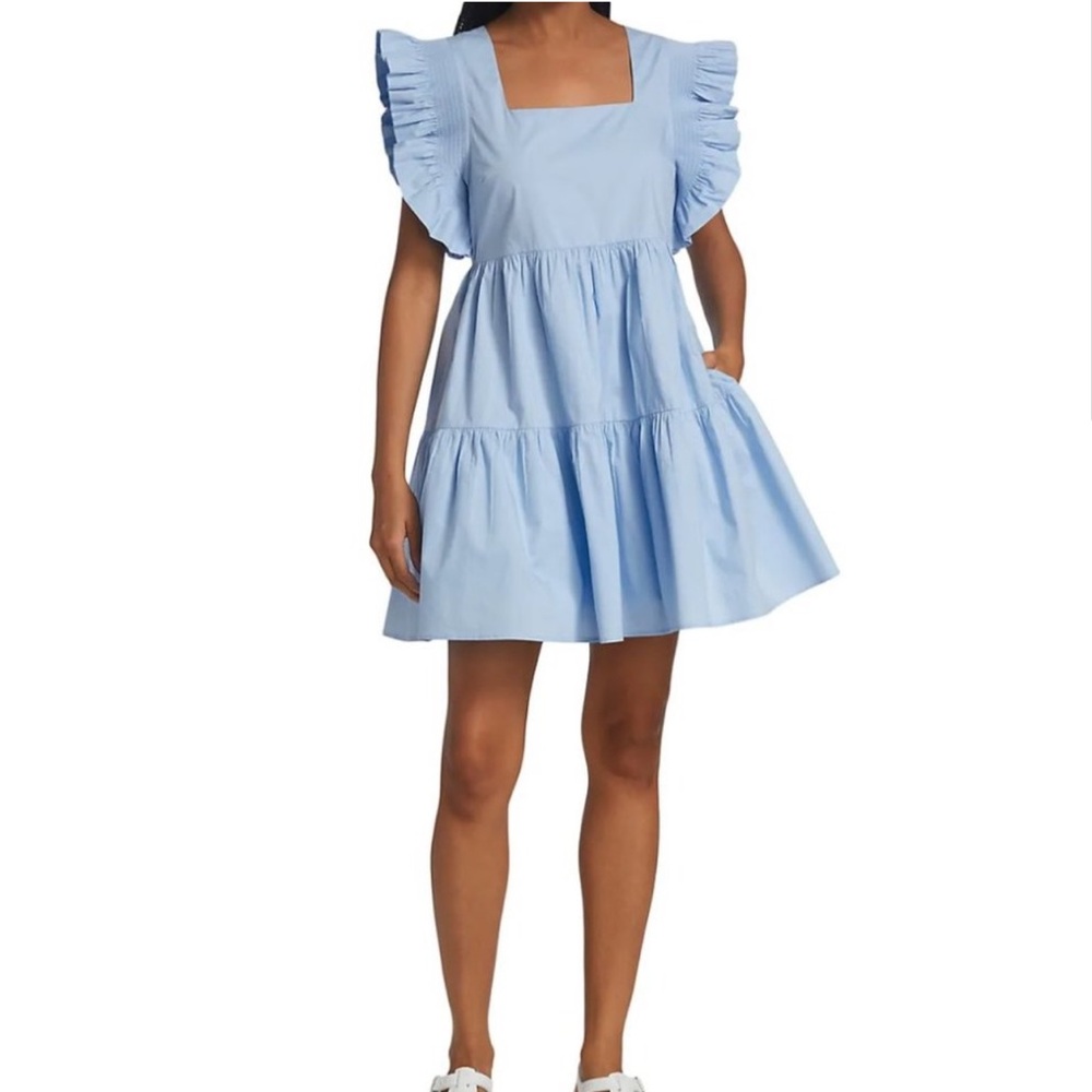 English Factory Blue Ruffled Sundress